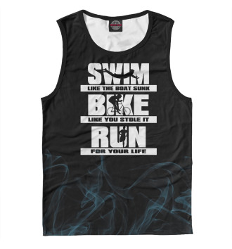 Майка для мальчиков Swim Bike Run Triathlon