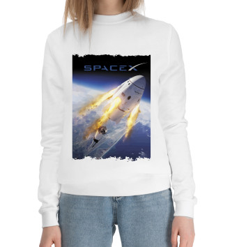 Женский Хлопковый свитшот Space X, выход в космос