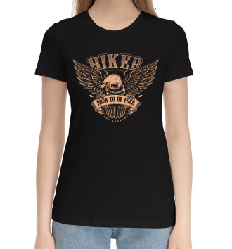 Женская Хлопковая футболка Biker