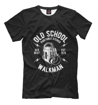 Мужская Футболка Old school walkman