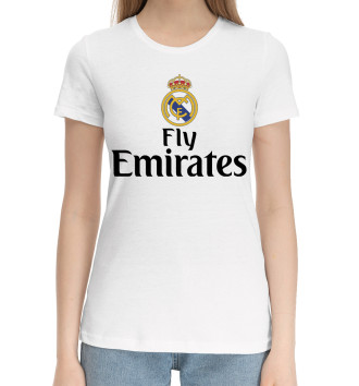 Женская Хлопковая футболка Форма Реал Мадрид
